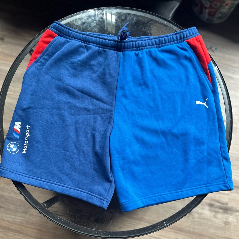 Puma Men's Blue and Red Motorsport Shorts- Brand New w/tags